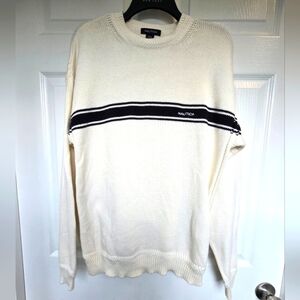 Nautica Men's 100% Cotton Knit Crew Neck Sweater Classic Logo Size Medium